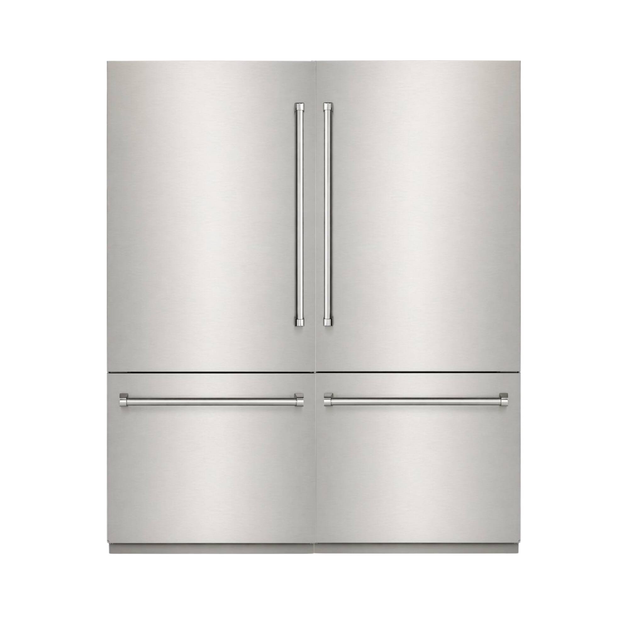 Angle. Kucht - 72 in. 39.6 cu. ft. French Door Built -In Refrigerator in Stainless Steel - Stainless Steel Panels and Handles Included - Stainless Steel.