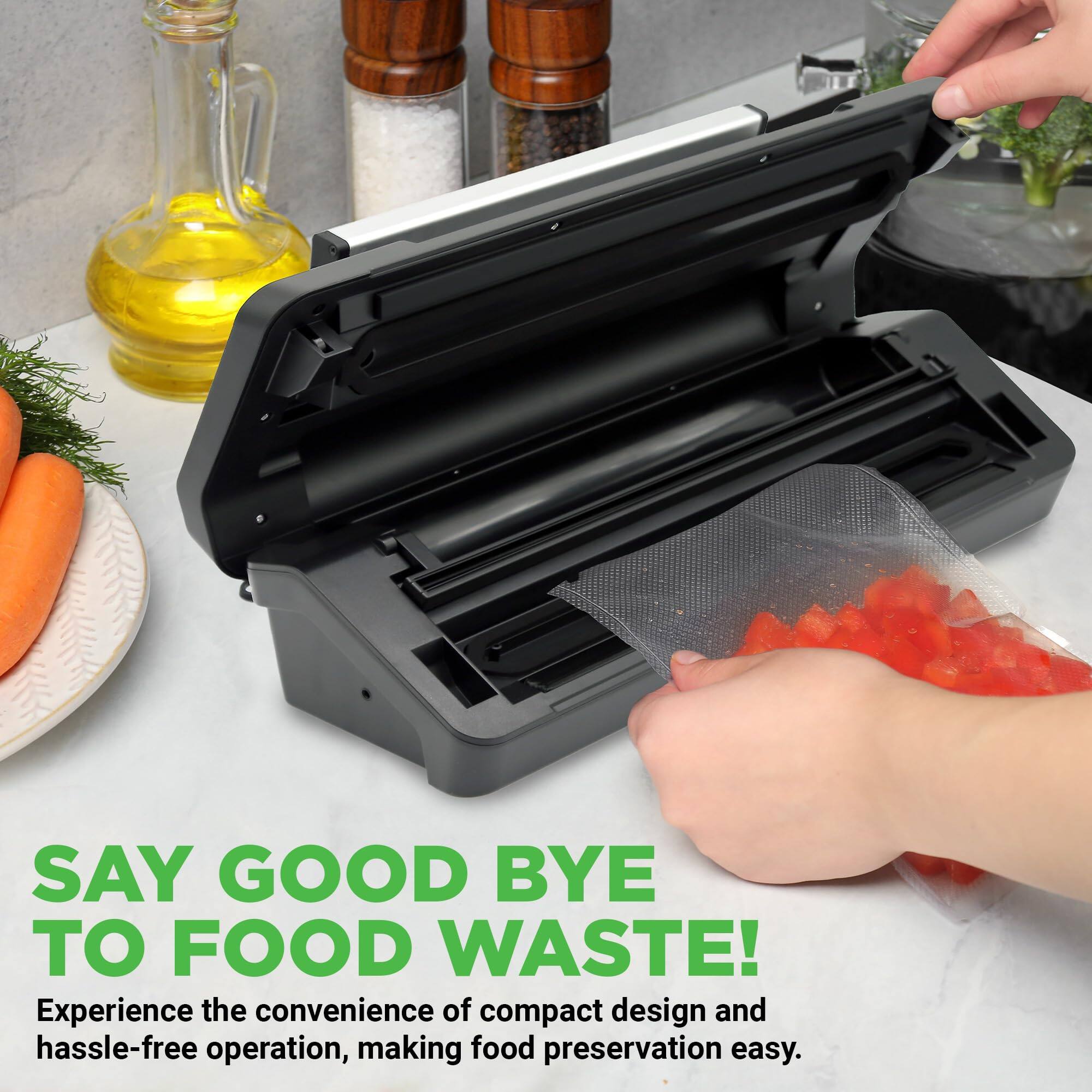 SAY GOOD BYE TO FOOD WASTE!

Experience the convenience of compact design and hassle-free operation, making food preservation easy.