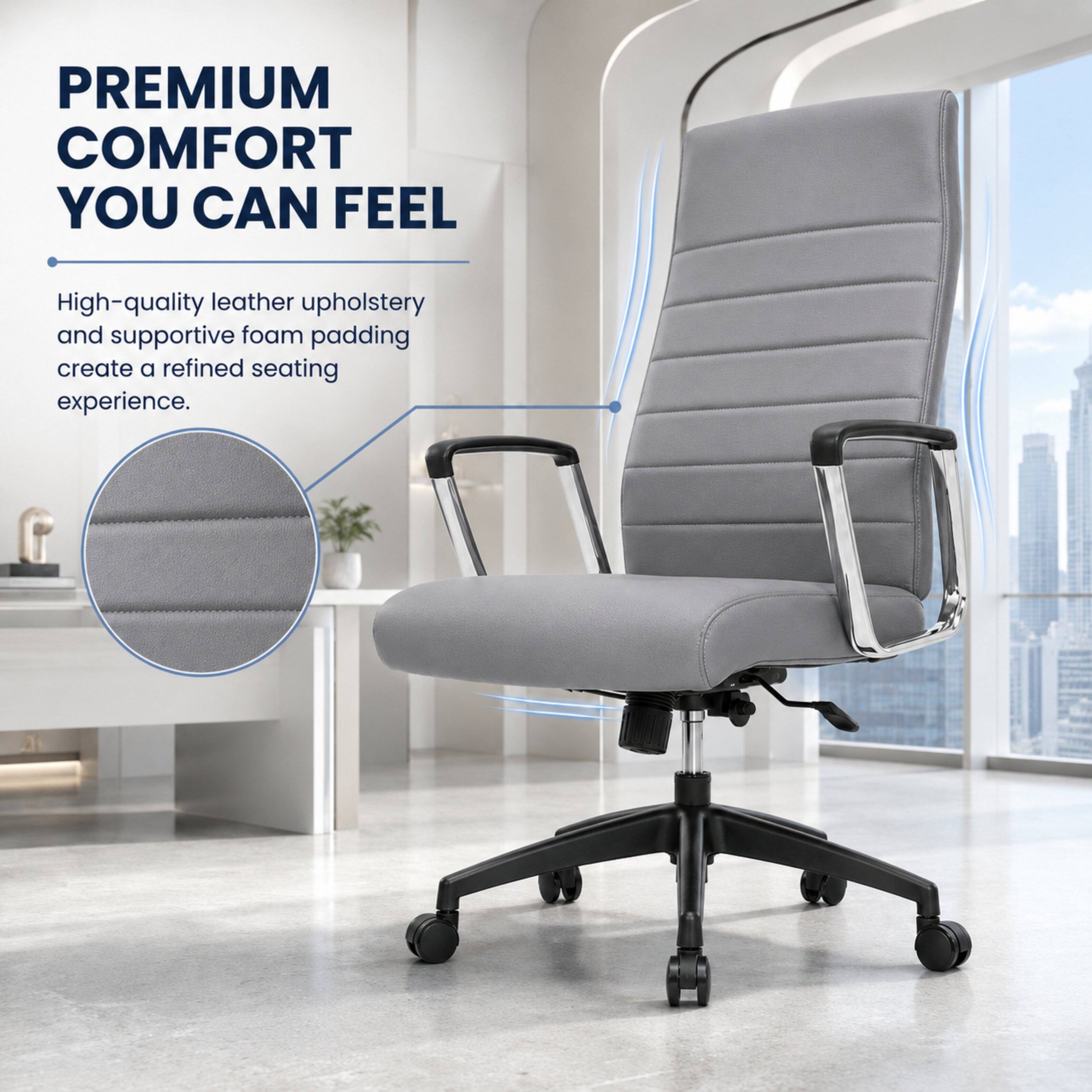 PREMIUM COMFORT YOU CAN FEEL

High-quality leather upholstery and supportive foam padding create a refined seating experience.