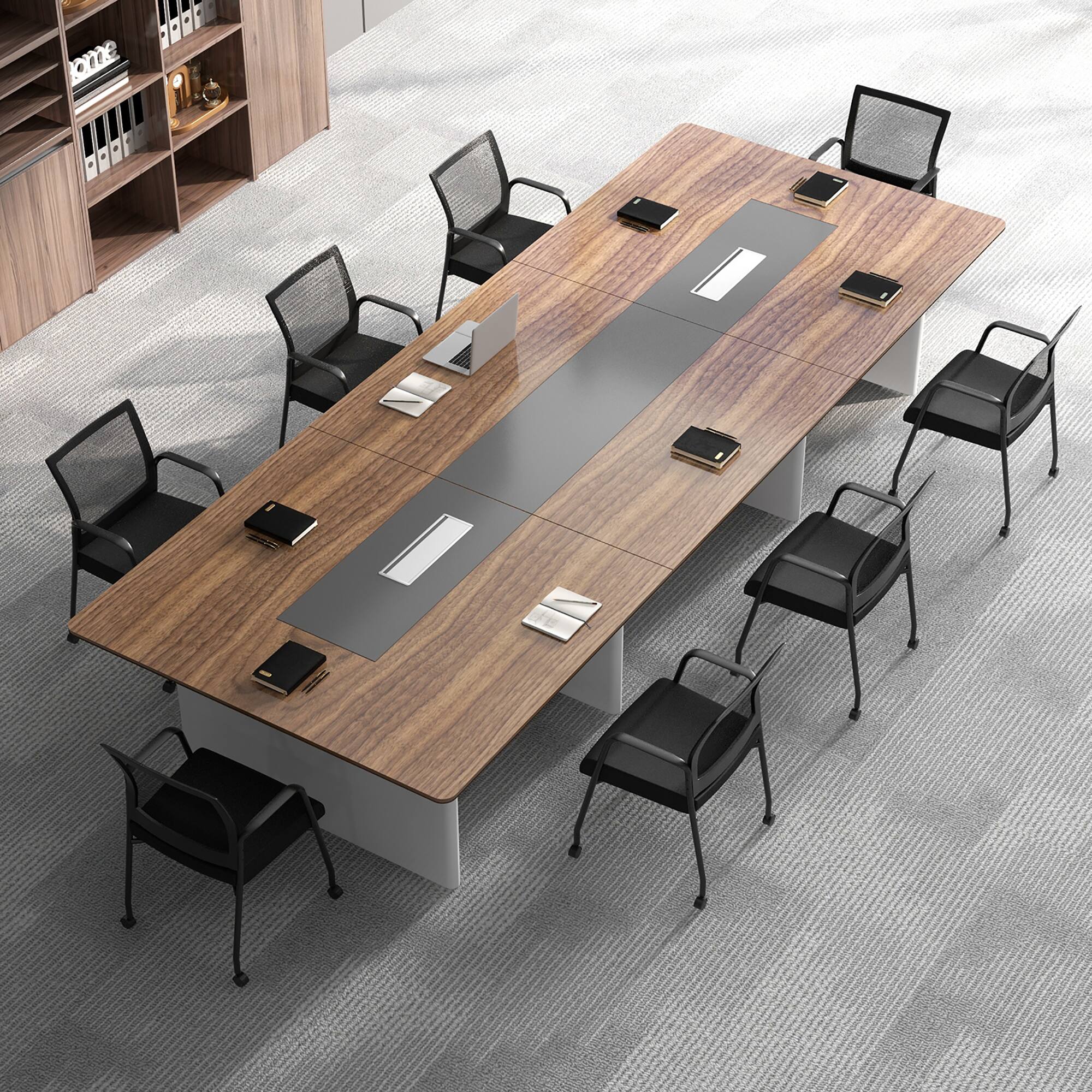 Alt View 1. Gymax - Gymax 8 Pcs Office Guest Chairs on Wheels w/ Metal Frame & Armrests Mesh Back Office - Black.