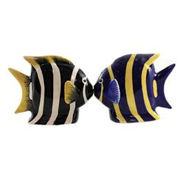 Pacific Trading - Angel Fish Magnetic Ceremic Salt and Pepper Shakers - Multicolor