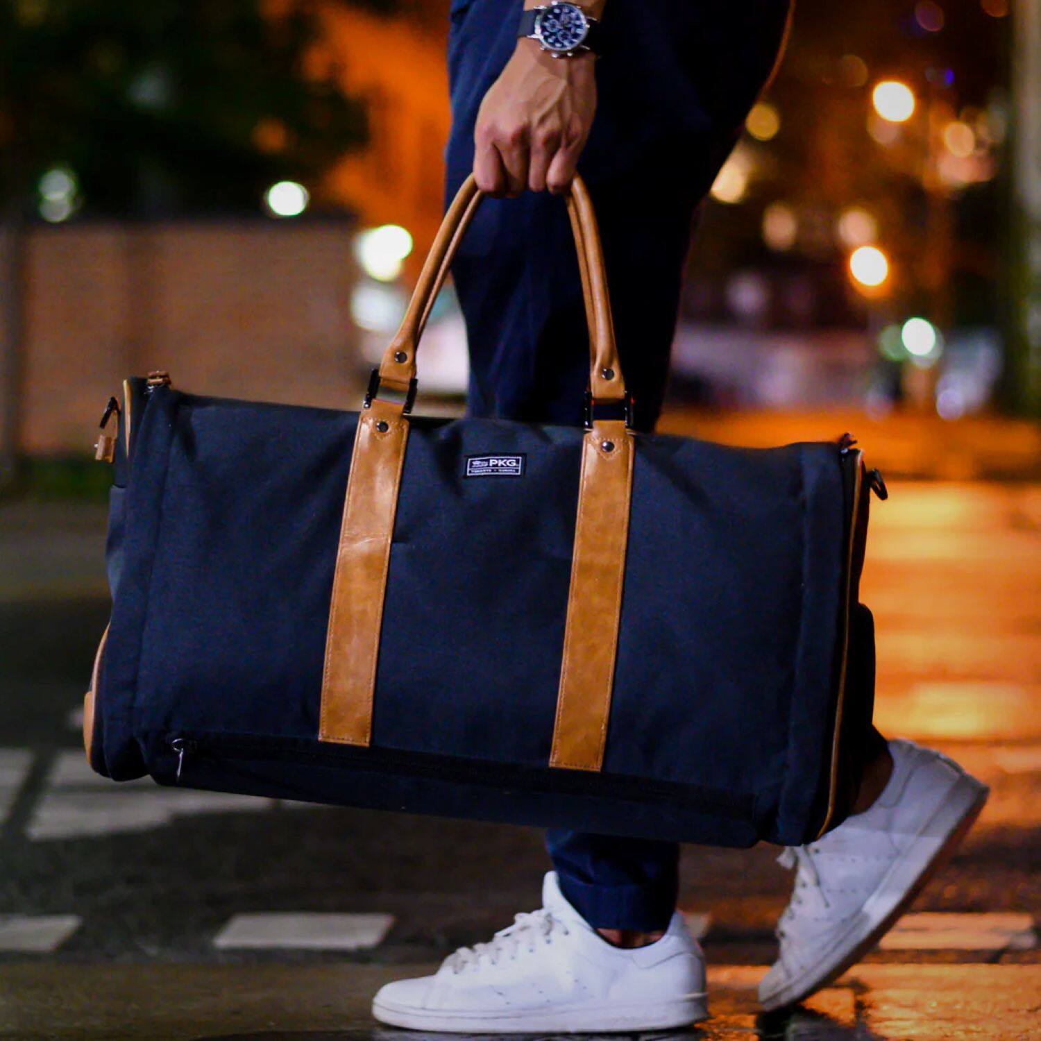 Alt View 10. PKG - Rosedale Duffel Garment Bag - Navy.