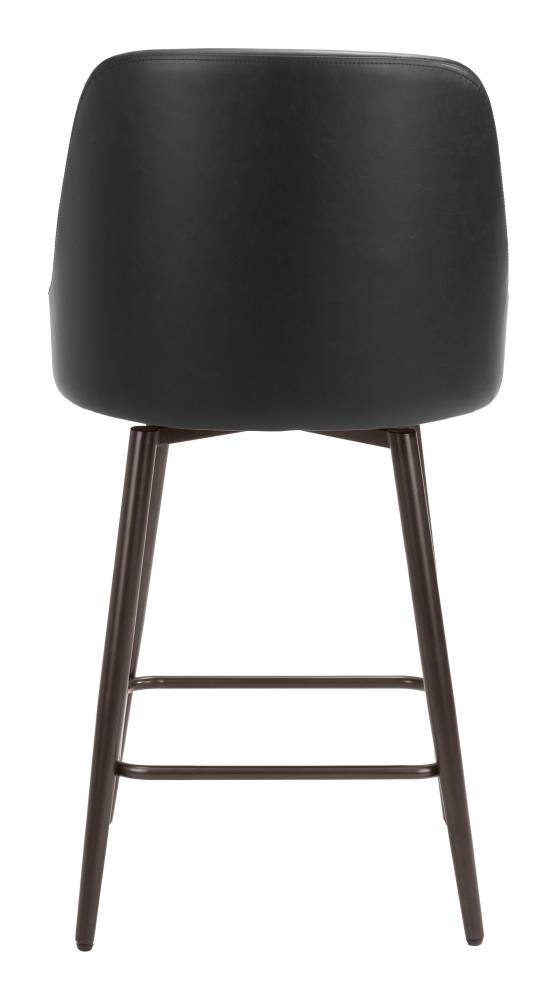 Alt View 2. Hivvago - Keppel Swivel Counter Stool Black & Bronze - Black & Bronze.