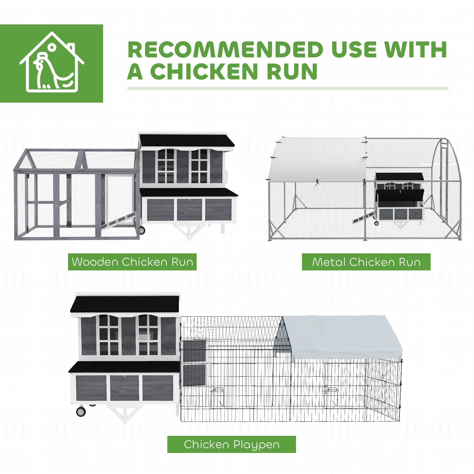 RECOMMENDED USE WITH A CHICKEN RUN

Wooden Chicken Run

Metal Chicken Run

Chicken Playpen