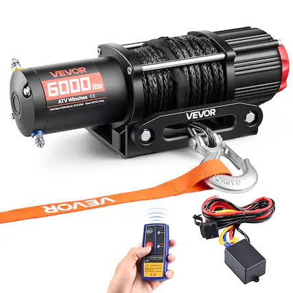 VEVOR 6000 lbs ATV Winches
Cable Spec: 9x19 (mm) 48.2 ft (15 m)
Power: 12V DC, 35 hp
CE
VEVOR
VEVOR
WARNING:
Do not exceed the maximum load capacity.
Do not use if the winch is damaged.
Do not use if the winch is not properly installed.
Do not use if the winch is not properly secured.
Do not use if the winch is not properly inspected.
Do not use if the winch is not properly maintained.
Do not use if the winch is not properly stored.
Do not use if the winch is not properly transported.
Do not use if the winch is not properly disposed of.
Do not use if the winch is not properly recycled.
Do not use if the winch is not properly disposed of.
Do not use if the winch is not properly recycled.
Do not use if the winch is not properly disposed of.
Do not use if the winch is not properly recycled.
Do not use if the winch is not properly disposed of.