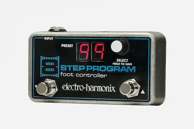 INPUT PRESET 99 SELECT HOLD TO SAVE STEP PROGRAM foot controller electro-harmonix