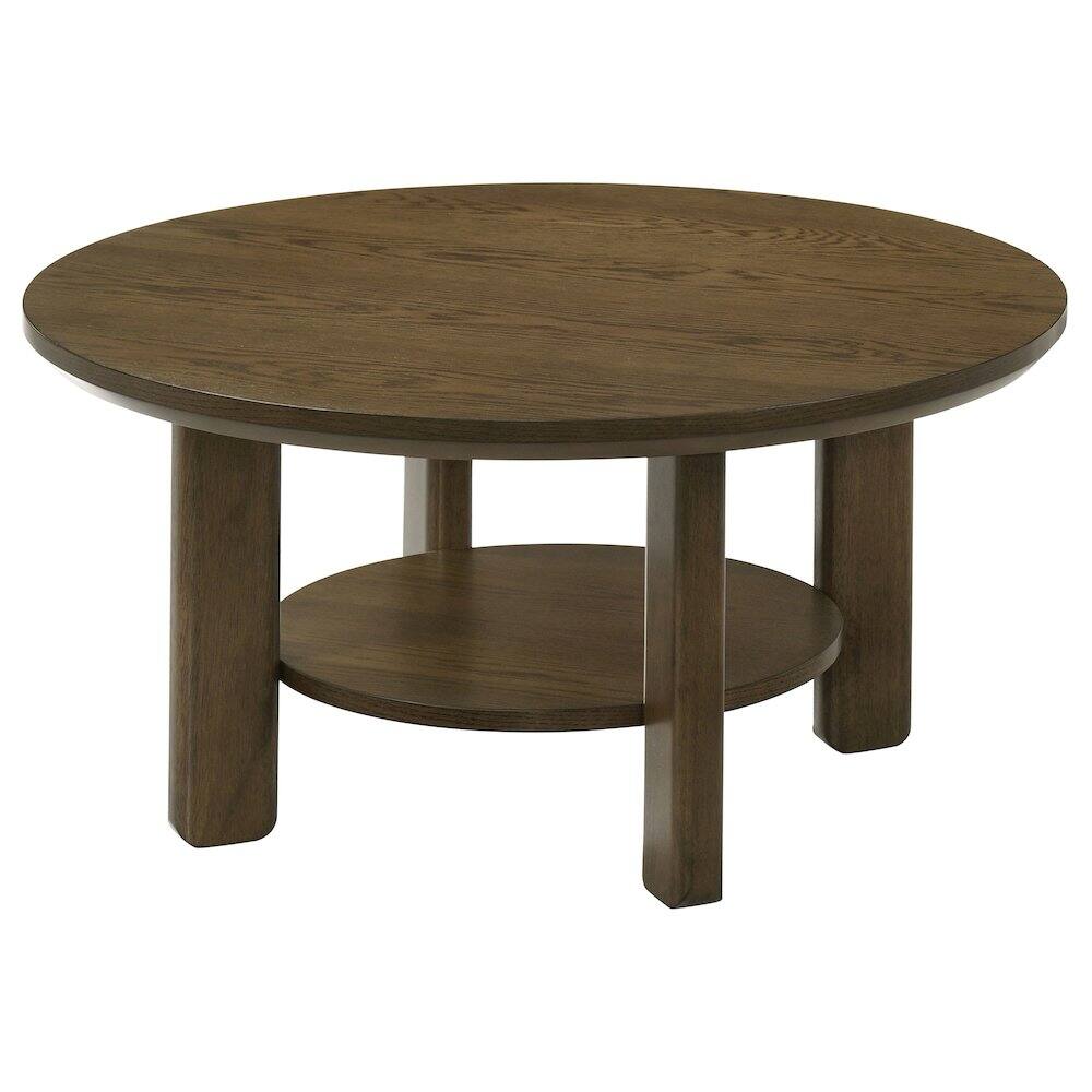 Back. Coaster Co. of America - Ottowa 36-inch Round Wood Cocktail Coffee Table Brown - Brown.