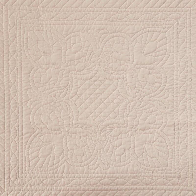 Alt View 1. Hivvago - King Size 3 Piece Reversible Scalloped Edges Microfiber Quilt Set in Blush - Blush.