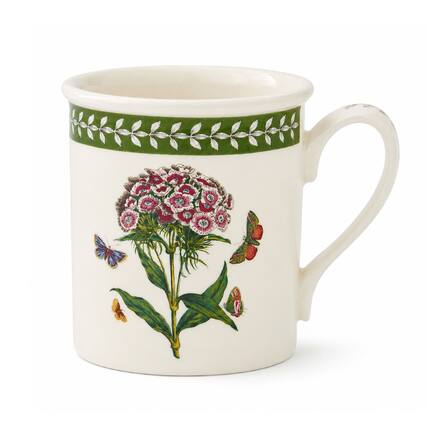 Front. Portmeirion - Portmeirion Botanic Garden Etchings Breakfast Mug, Sweet William - Multicolored.