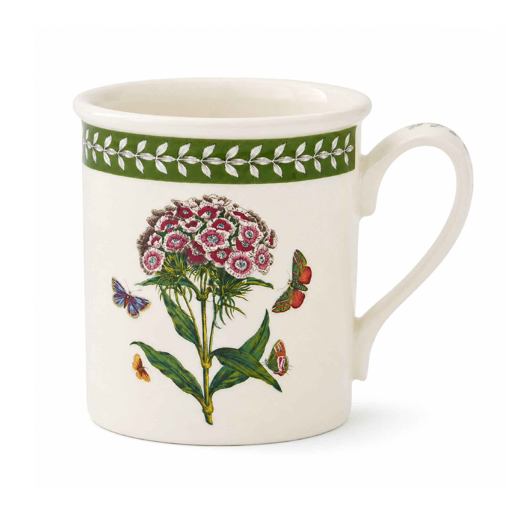 Front. Portmeirion - Portmeirion Botanic Garden Etchings Breakfast Mug, Sweet William - Multicolored.