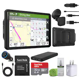 Garmin - dezl OTR820, Large, Easy-to-Read 8” GPS Truck Navigator Bundle - Black