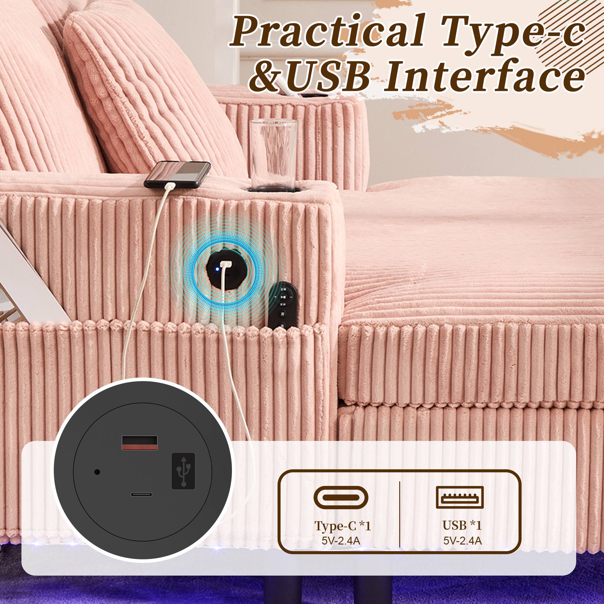 Practical Type-C & USB Interface

Type-C *1 5V-2.4A  
USB *1 5V-2.4A