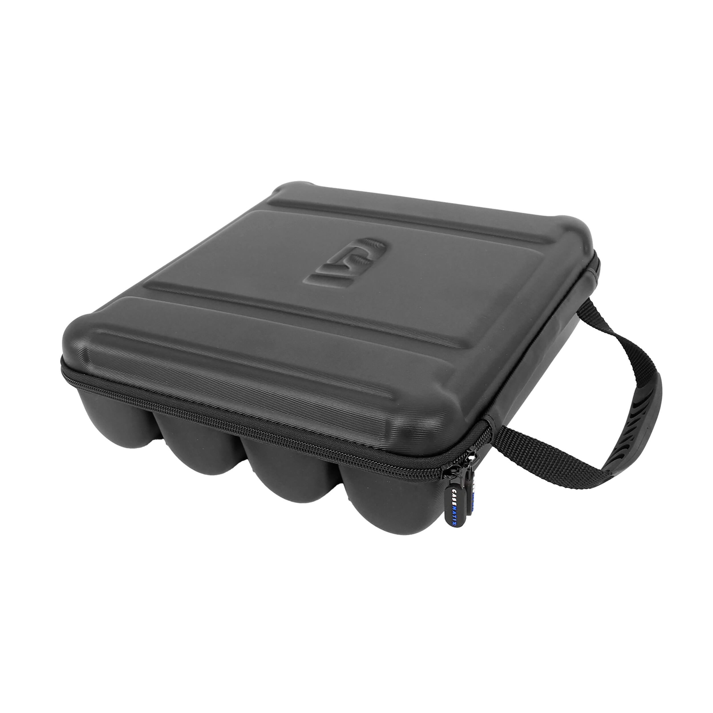 Alt View 5. CASEMATIX - Wireless Microphone Case For Travel Fits up to Four 10.75" Mics With Accessory Storage and Built In Carry Handle - Black.