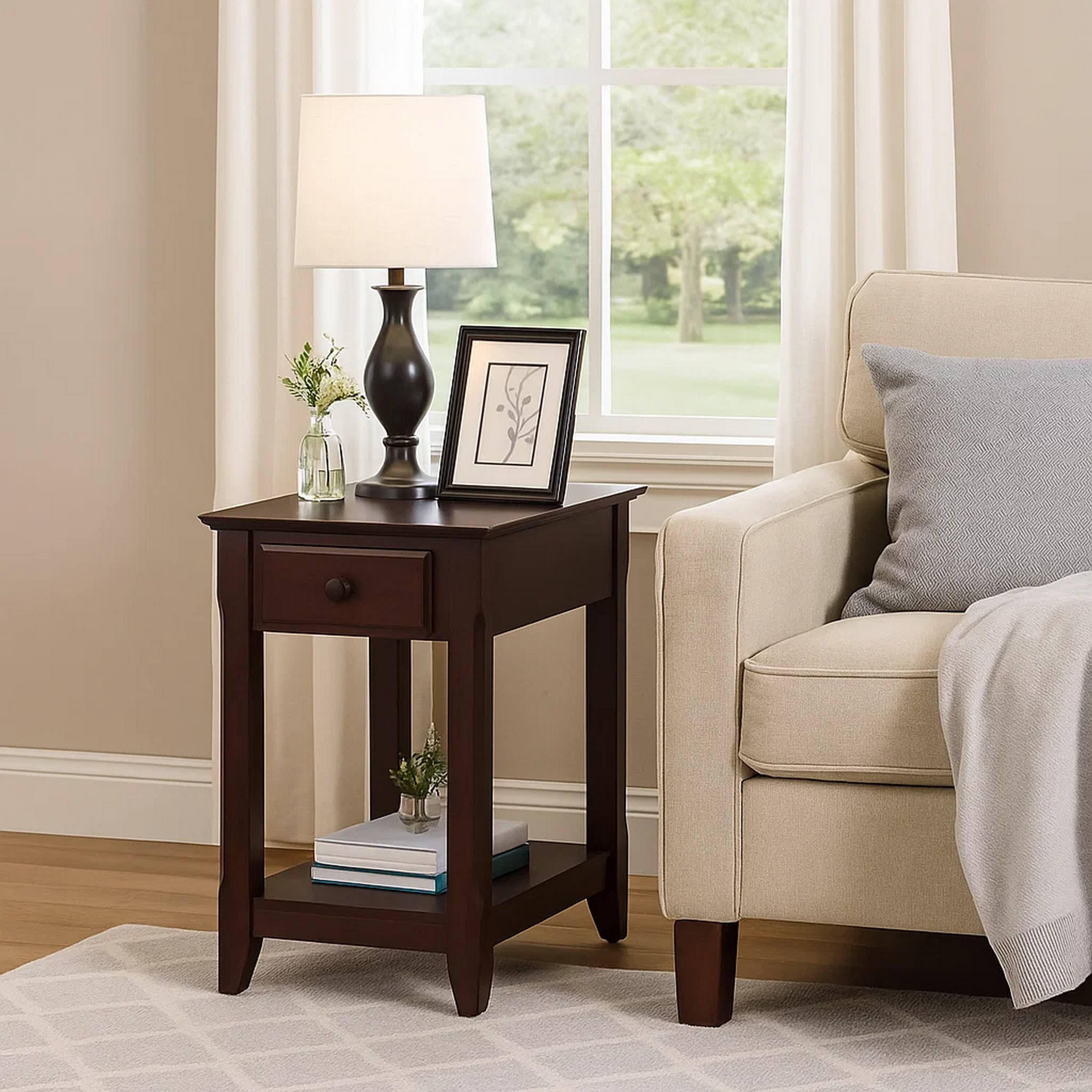 Alt View 5. Manhattan Lane - Accent Table with 1 Drawer and Bottom Shelf - Brown.