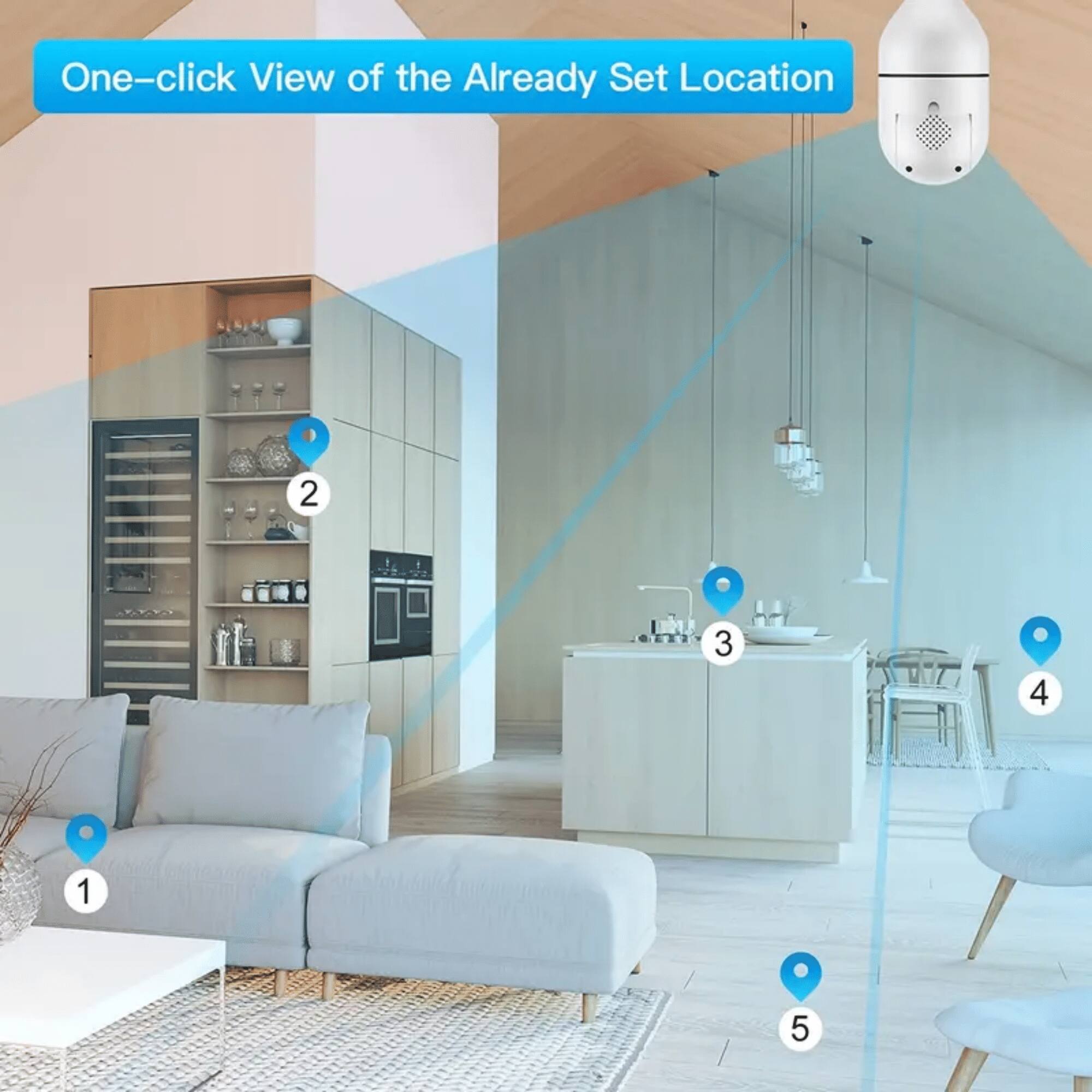 One-click View of the Already Set Location

1. Sofa
2. Wine Rack
3. Kitchen Counter
4. Dining Area
5. Floor Lamp