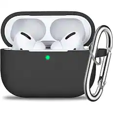 Front. Entronix - Entronix AirPods Pro 2nd and 1st Gen Case - Soft Touch Liquid Silicone Protection - Black.