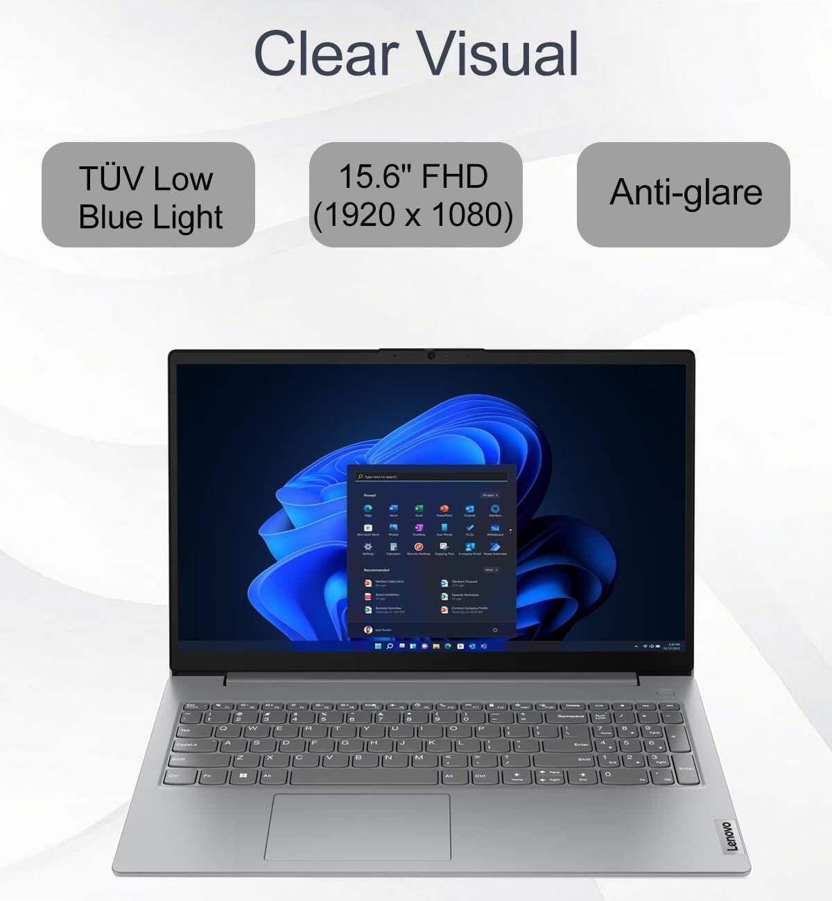 Alt View 2. Lenovo - V15 Gen 4 15.6" FHD Laptop - AMD Ryzen 5 with 16GB Memory - 512GB SSD - Numeric keypad - Windows 11 Pro - Gray.