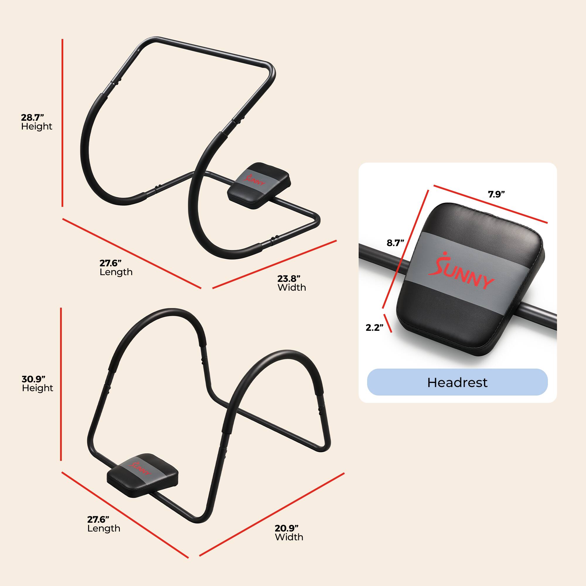 - 28.7" Height
- 27.6" Length
- 23.8" Width

- 30.9" Height
- 27.6" Length
- 20.9" Width

- 7.9"
- 8.7"
- 2.2"

- Headrest