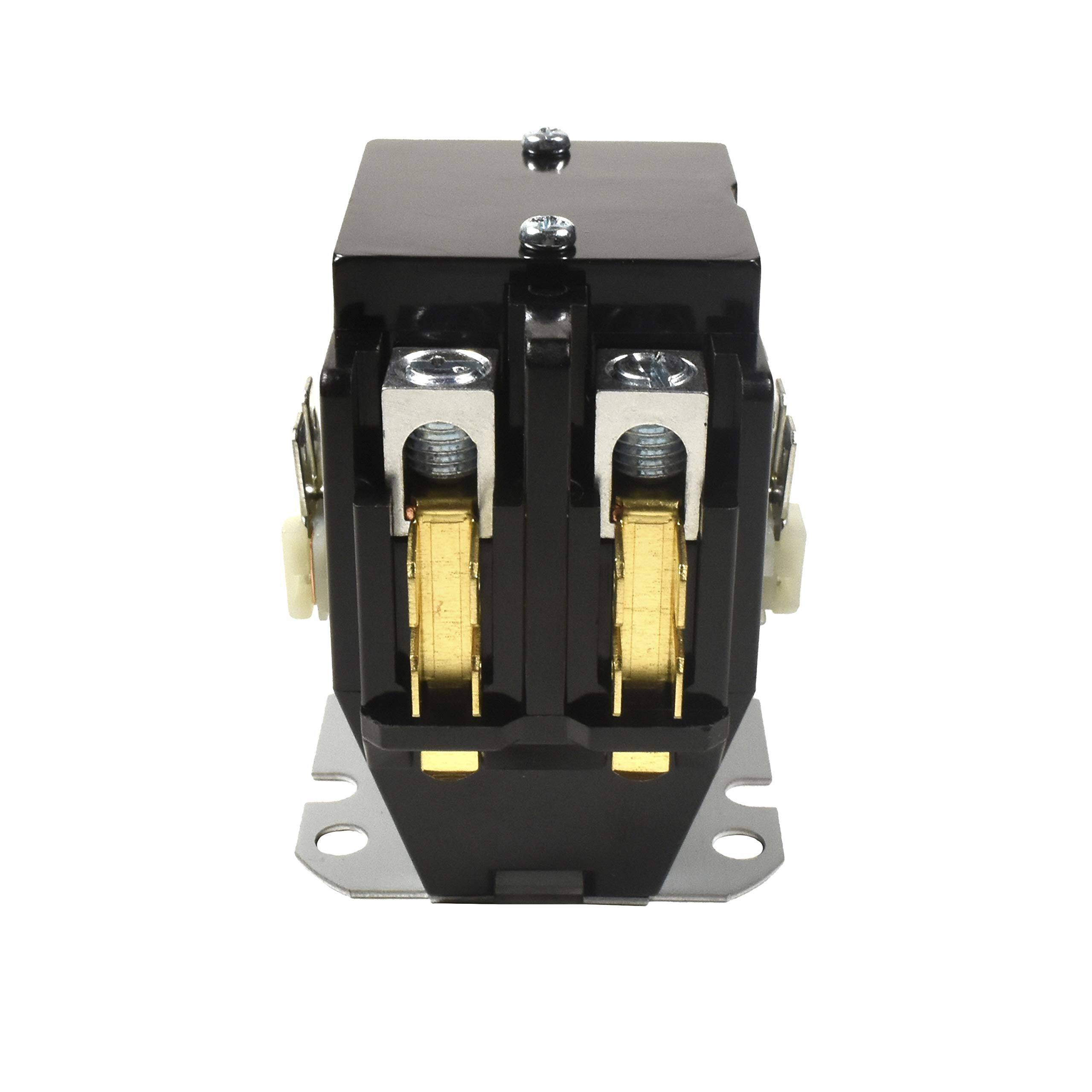 Back. HQRP - Double Pole 40 Amp 24 V AC Condenser Contactor UL Listed Replacement for Eaton, Siemens, GE, Tyco - black.
