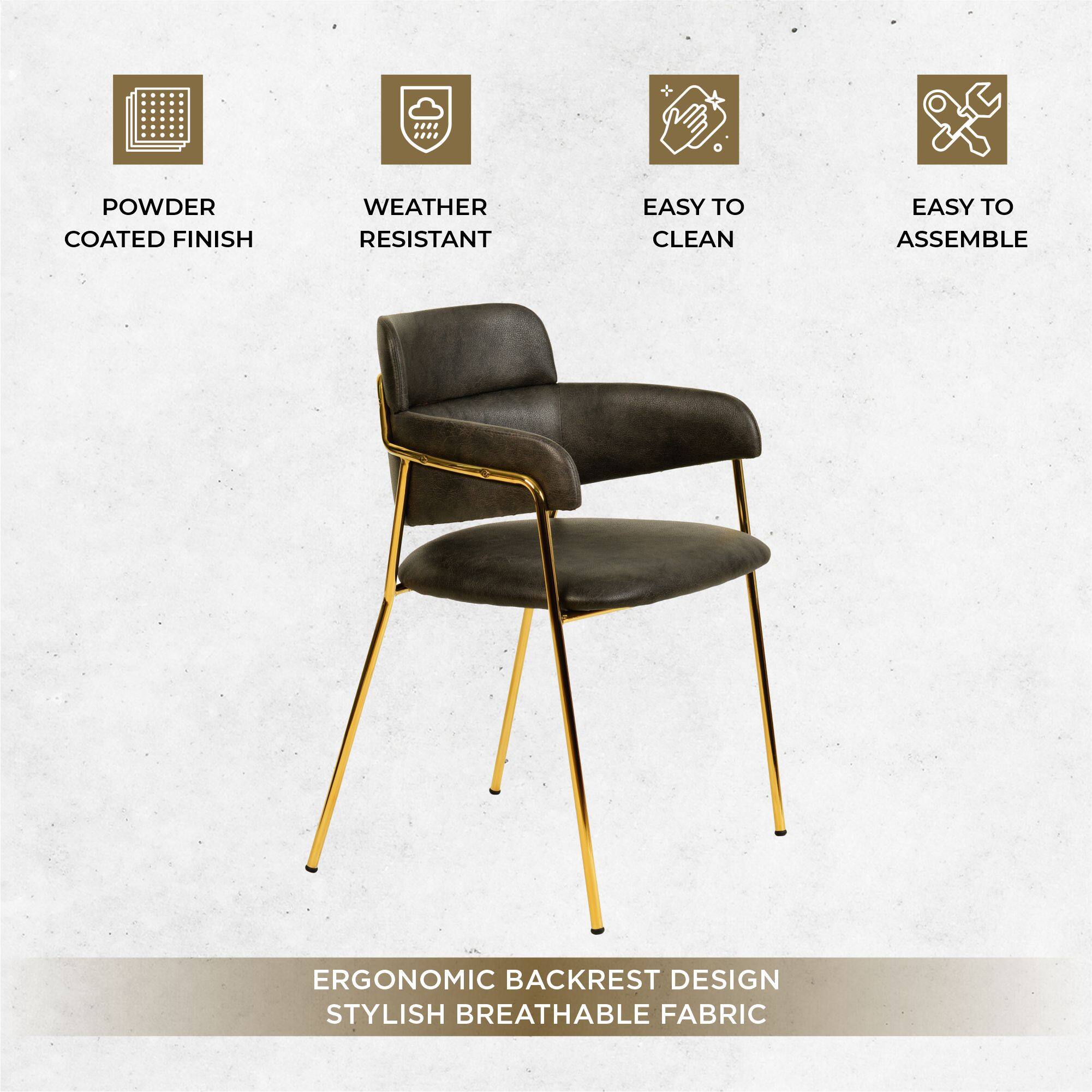 POWDER COATED FINISH  
WEATHER RESISTANT  
EASY TO CLEAN  
EASY TO ASSEMBLE  
ERGONOMIC BACKREST DESIGN  
STYLISH BREATHABLE FABRIC