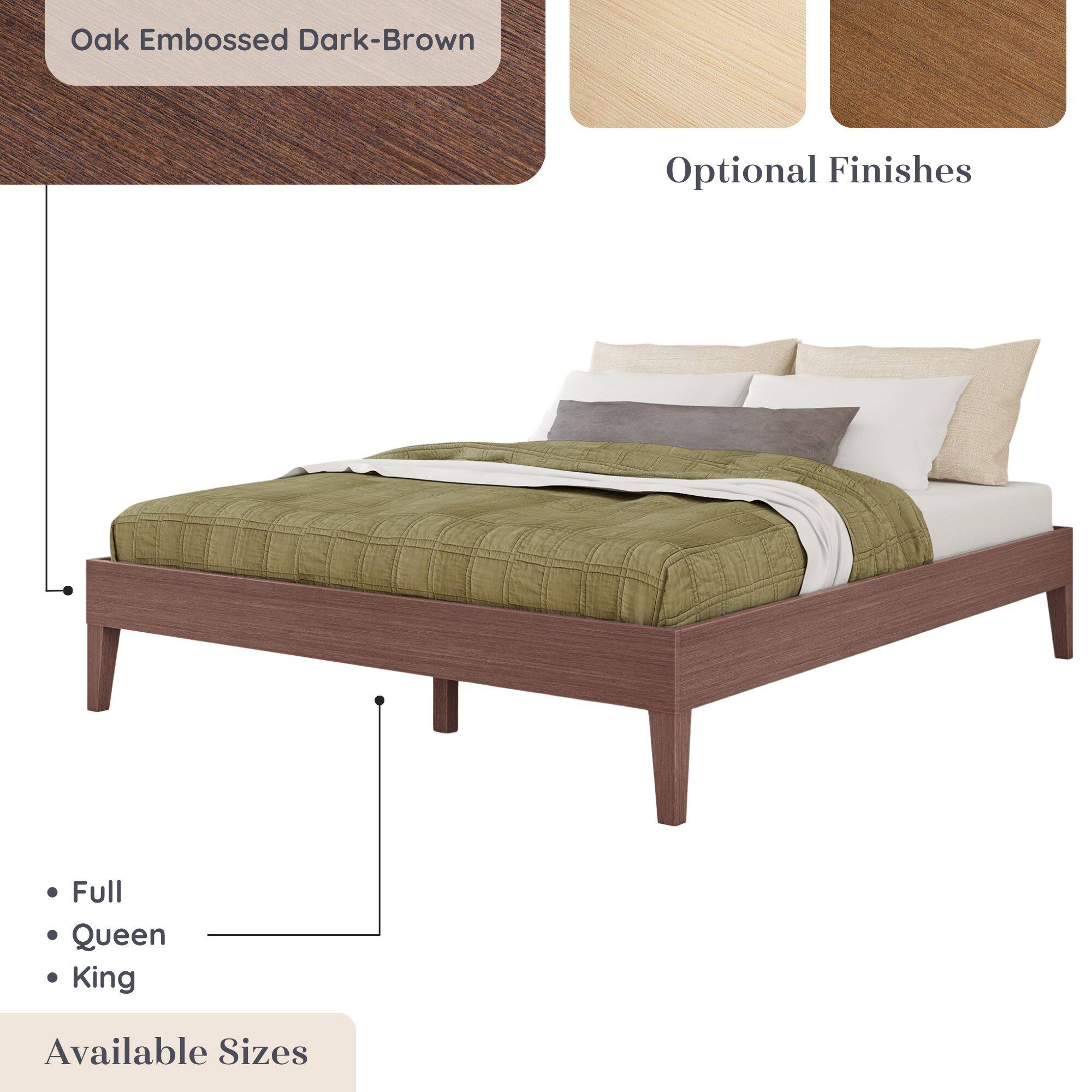 Oak Embossed Dark-Brown

Optional Finishes

Available Sizes
- Full
- Queen
- King