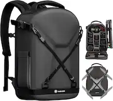 Front. TARION - TARION Hardshell Camera Backpack Bag with 14.5" Laptop Compartment & Waterproof Raincover for photographers (TRH Black).