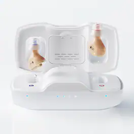 iBstone - Nova Hearing Aids – Superior Sound Quality & Smart Noise Cancelling, CIC, with Anti-lost Lanyard - Beige