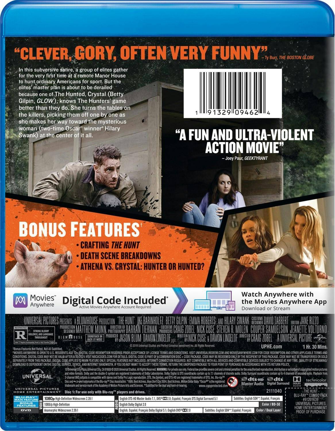 Back. The Hunt (DVD + Digital) [Blu-ray].