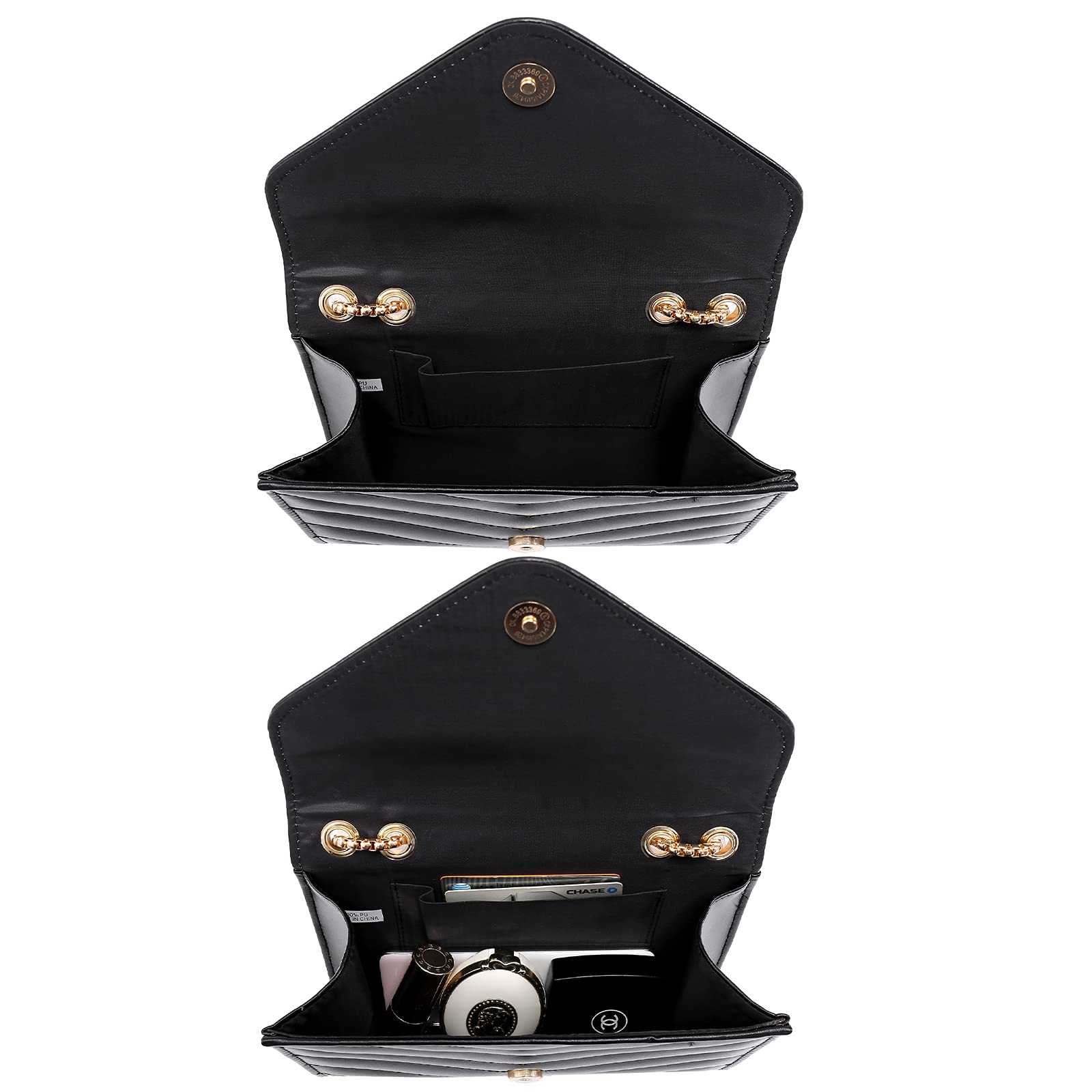 Alt View 2. Fabibe - Women Small Quilted Crossbody Bags Stylish Designer Evening Bag Clutch Purses And Handbags With Chain Shoulder Strap - Pink.