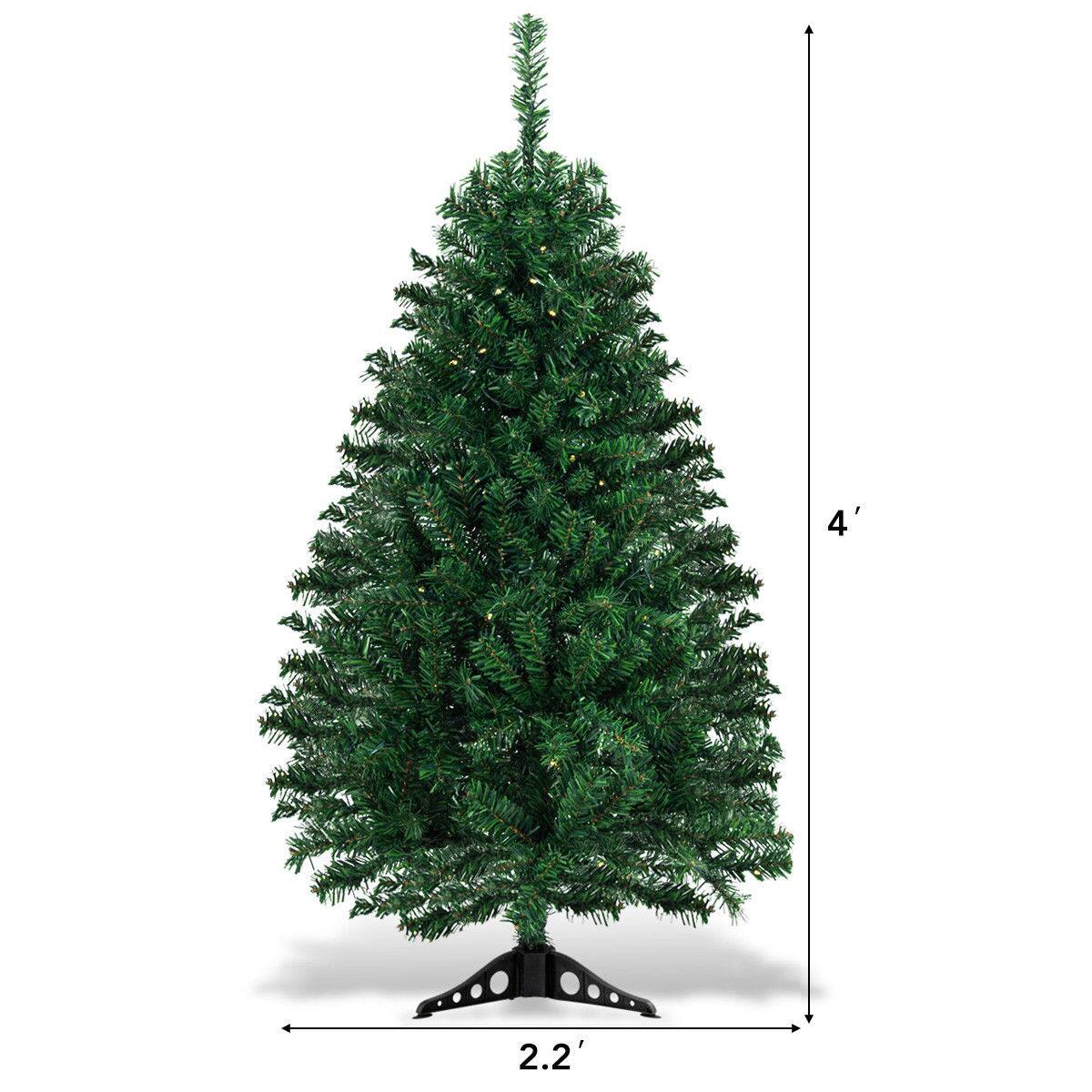 Alt View 3. Costway - Costway 4Ft Pre-Lit Charlie Pine Christmas Tree Plastic Led Lights - Green.