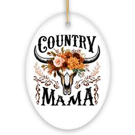 OrnamentallyYou - Country Mama Floral Vintage Ornament, Western Buffalo Skull Christmas Gift for Moms - Multi-colored