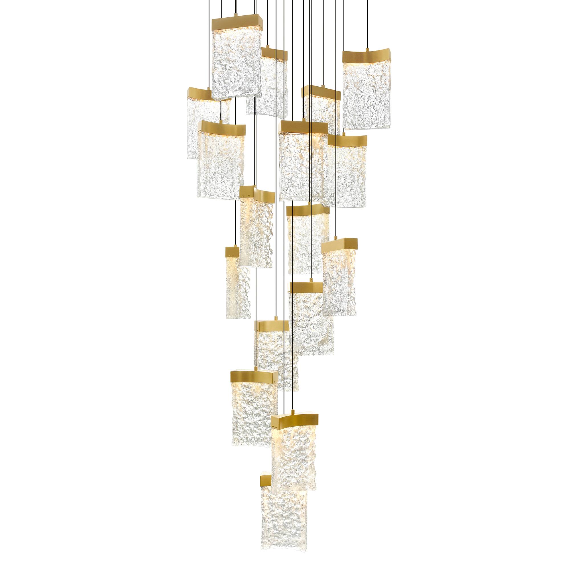 Angle. CWI Lighting - Lava Integrated LED Brass Chandelier - Brass.