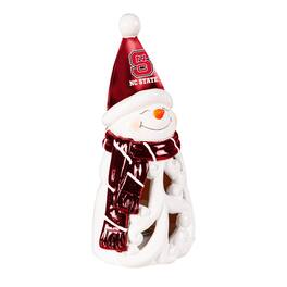 Evergreen Enterprises - NC State Wolfpack LED 8" Snowman Lit Garden Statue - Red