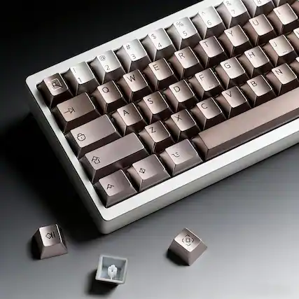 Front. Womier - Womier PBT Keycaps with Metal Paint, Cherry Profile for 61/64/66/68/75/84/87 MX Switches Mechanical Keyboards - Coffee.