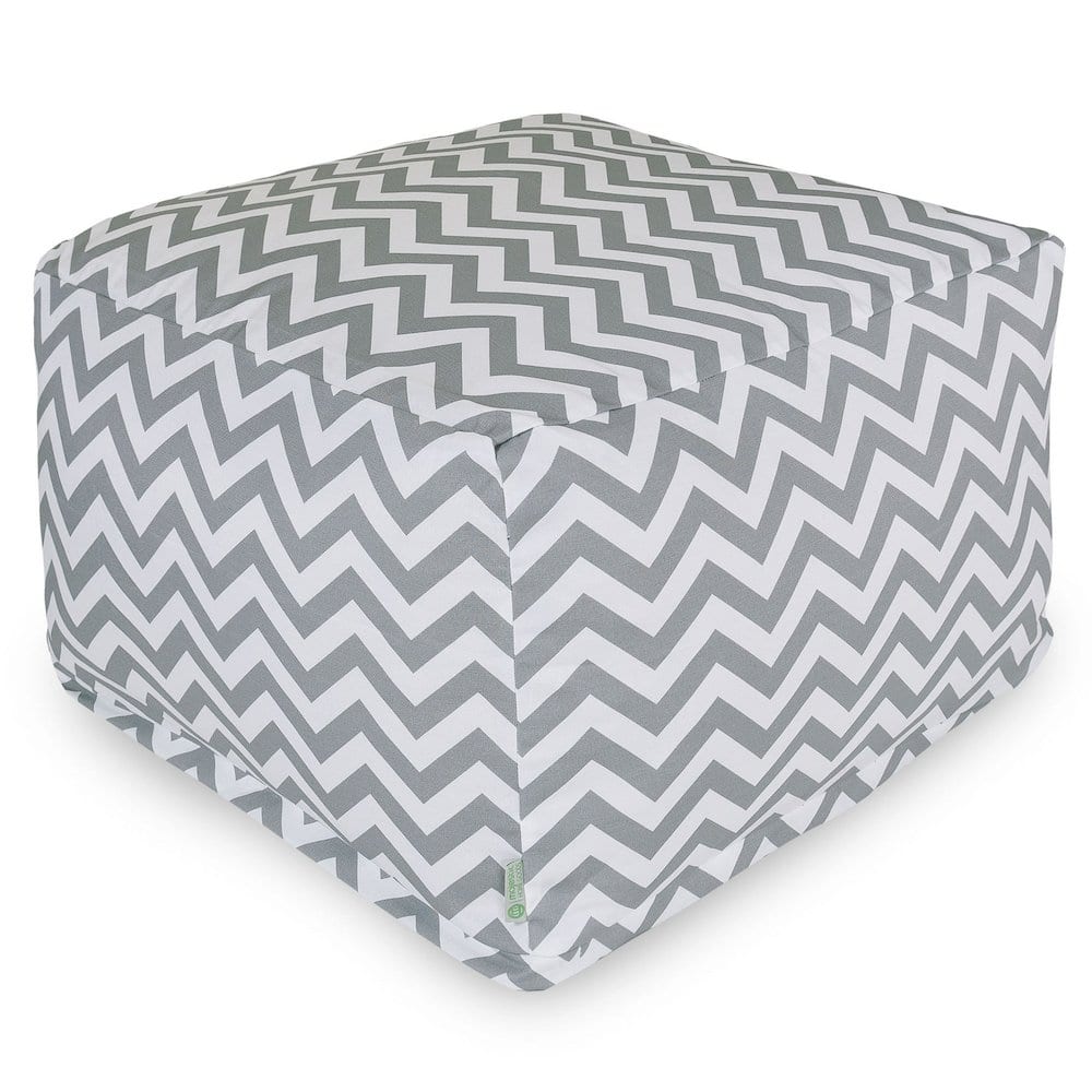 Majestic Home - Ottoman Pouf Chevron - Gray