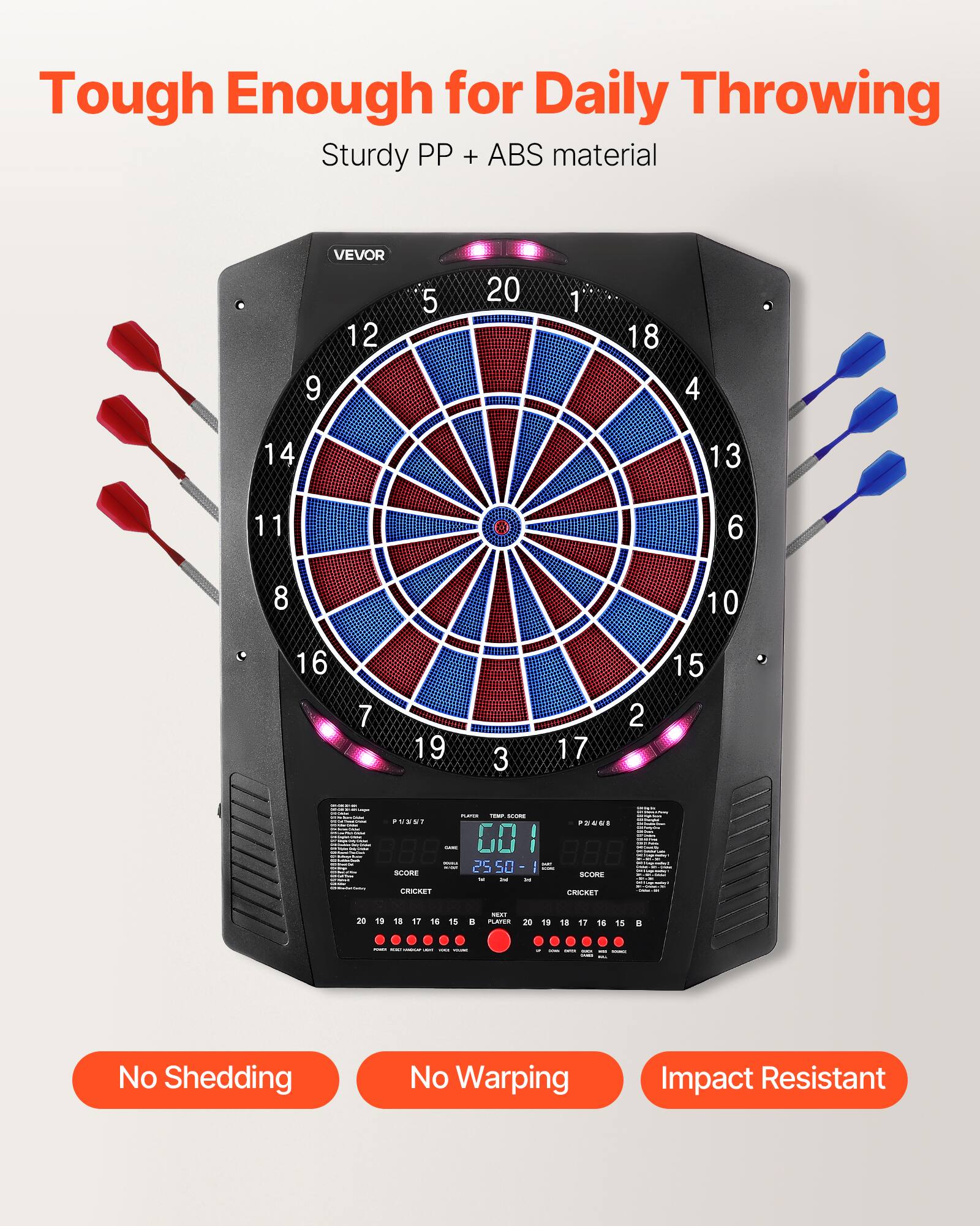 Tough Enough for Daily Throwing  
Sturdy PP + ABS material  

No Shedding  
No Warping  
Impact Resistant