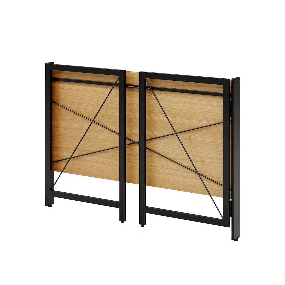 Alt View 4. Space Solutions - Space Solutions 43 inch Folding Home Office Desk for Home or Office, Black / Teak - Black.