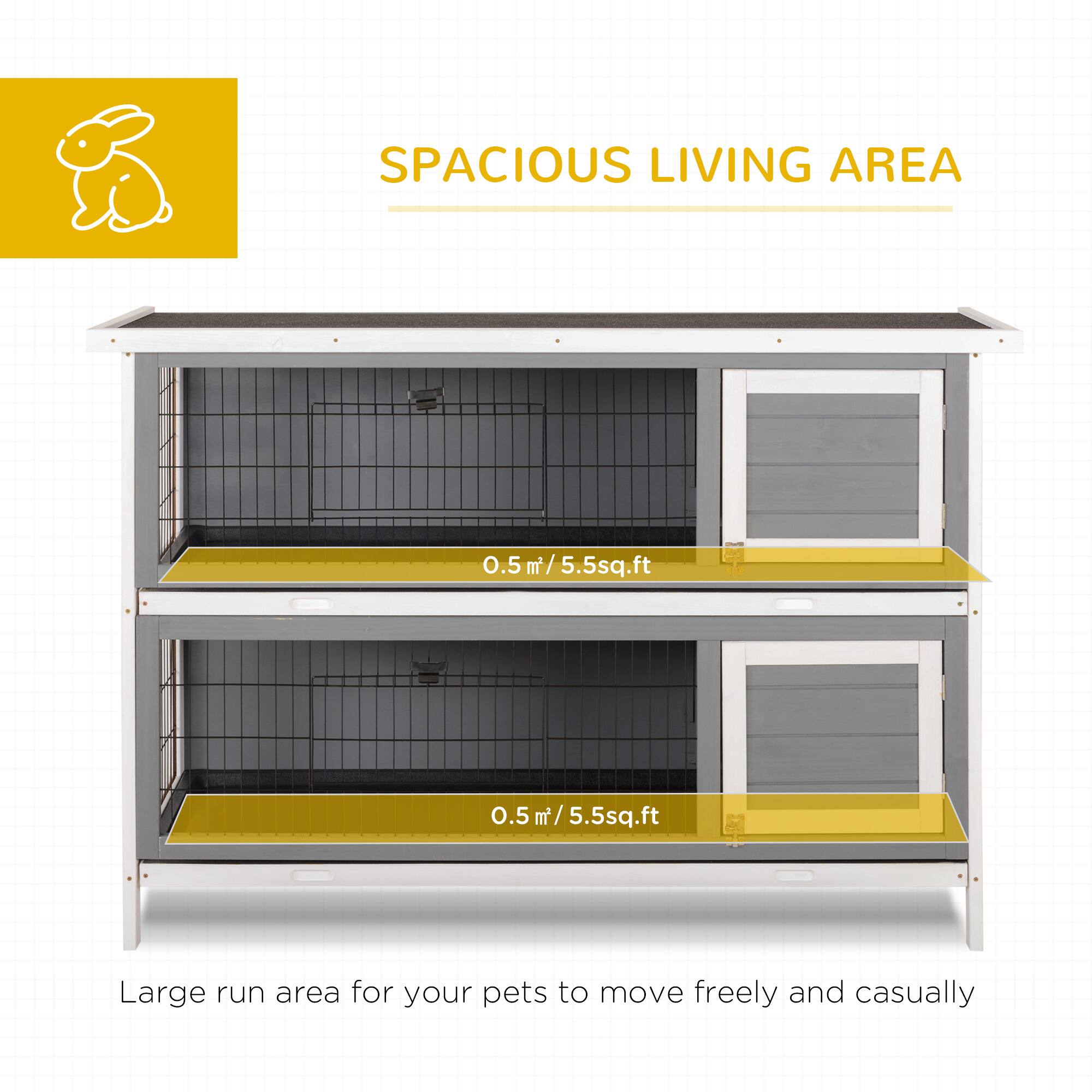 SPACIOUS LIVING AREA

0.5 m² / 5.5 sq.ft

0.5 m² / 5.5 sq.ft

Large run area for your pets to move freely and casually