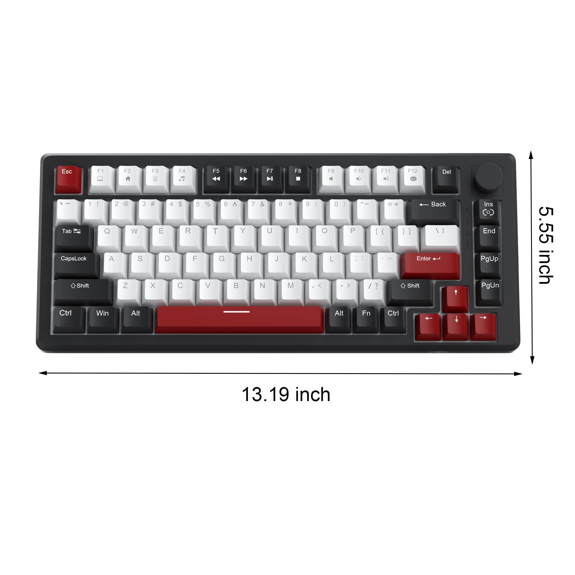 Esc F1 F2 F3 F4 F5 F6 F7 F8 F9 F10 F11 F12 Del - 1 Tab 1 CapsLock Shift 2 Q W E R T Y U 3 A S D F G H J 4 Z X C V B N 5 5 R F C % 6 T G V 7 Y H B & 8 U J N - I M 9 K : O O L < 1 P : > / I 7 I - + Back I I AI I Enter 0 Shift  Ins End PgUp PgDn 5.55 inch Ctrl Win Alt Alt Fn Ctrl 13.19 inch