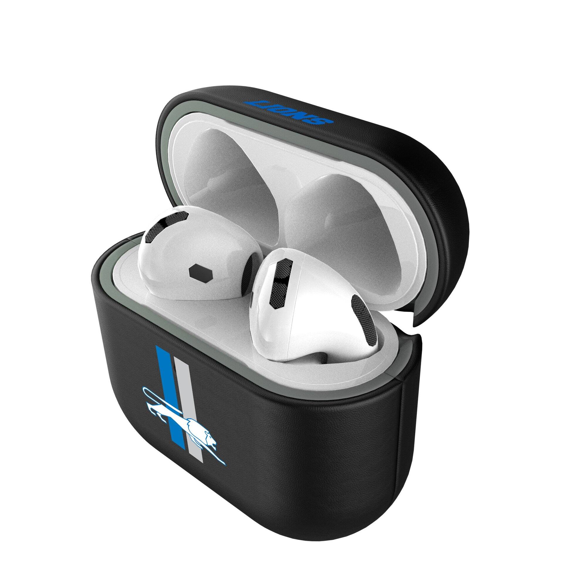 Alt View 3. Keyscaper - Detroit Lions Detroit Lions Insignia AirPods 4th Generation Case Cover - No Size - Black.