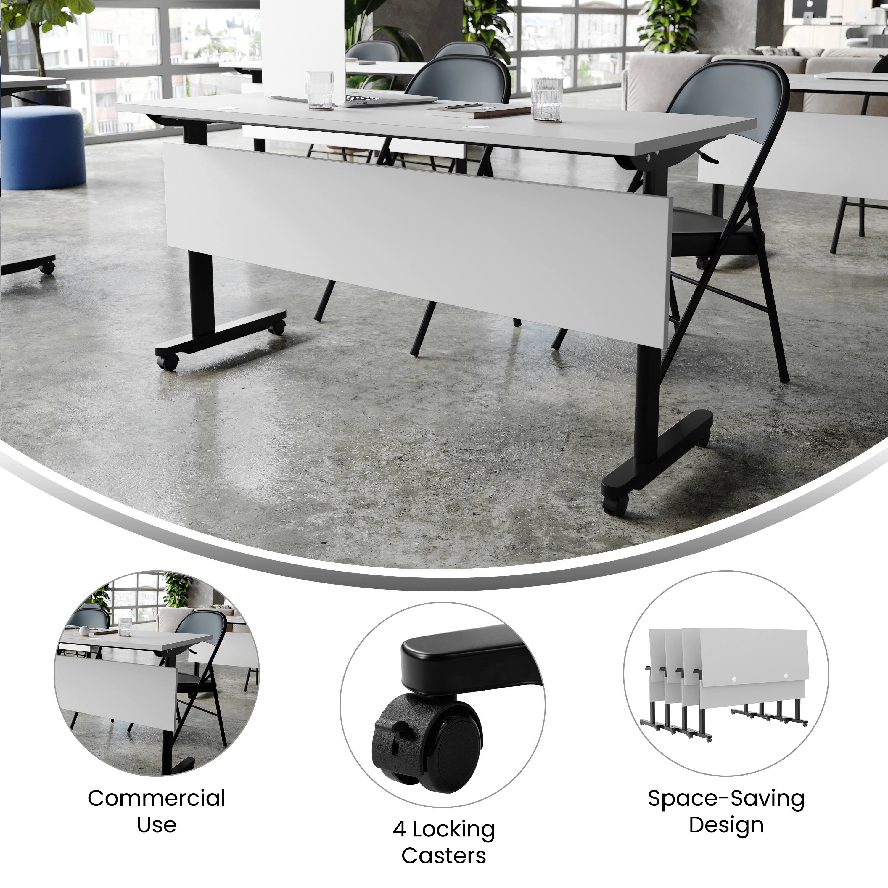 Commercial Use  
4 Locking Casters  
Space-Saving Design