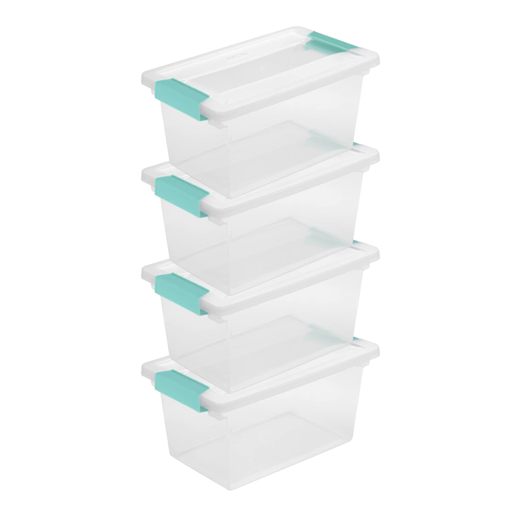 Alt View 1. Sterilite - Sterilite 64 Quart Latching Storage Tote Box (6 Pack) + Medium Clip Box (4 Pack) - Clear.