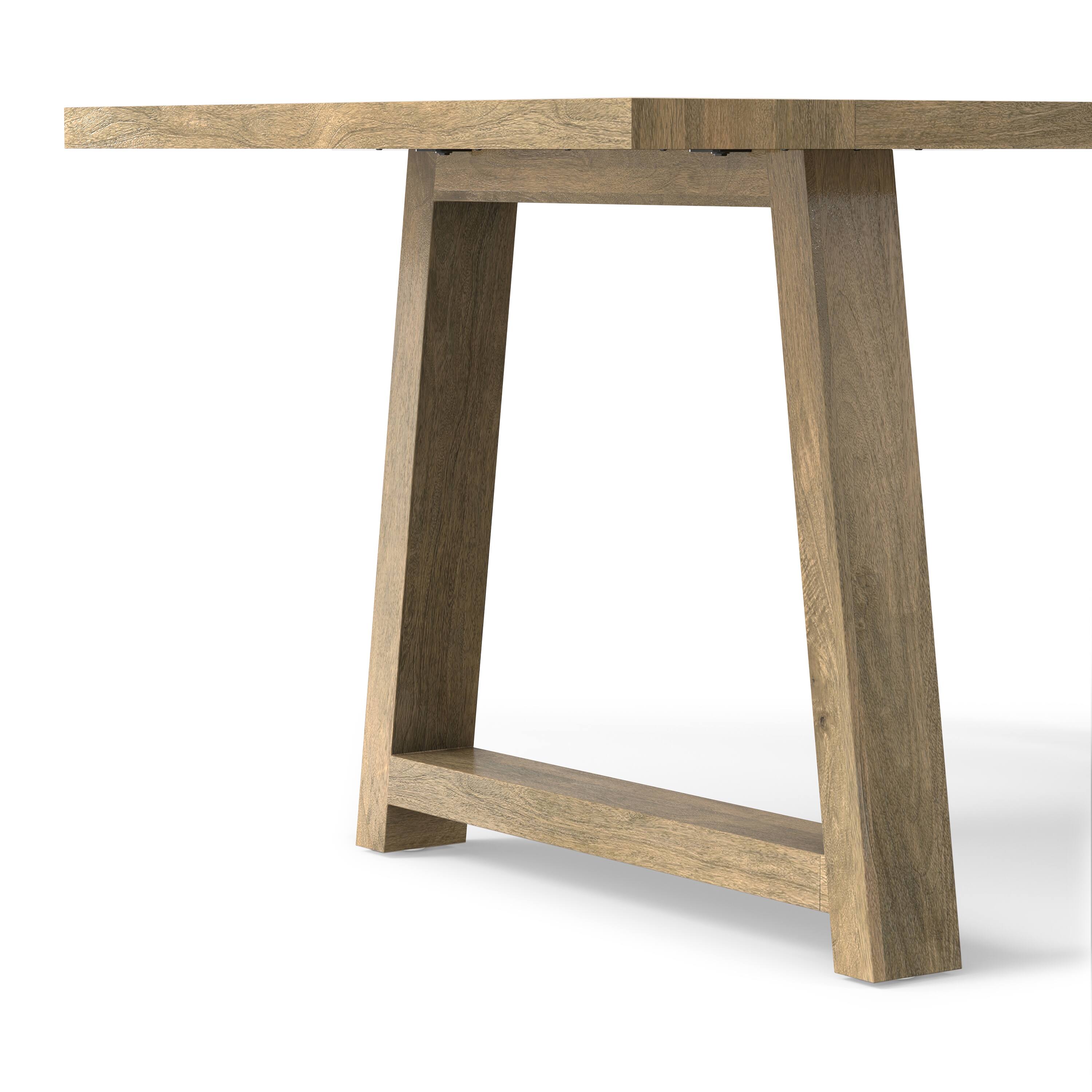 Alt View 5. Simpli Home - Whitley 72 inch Wide Solid Mango Farmhouse Dining Table in Grey Wash - Grey Wash.