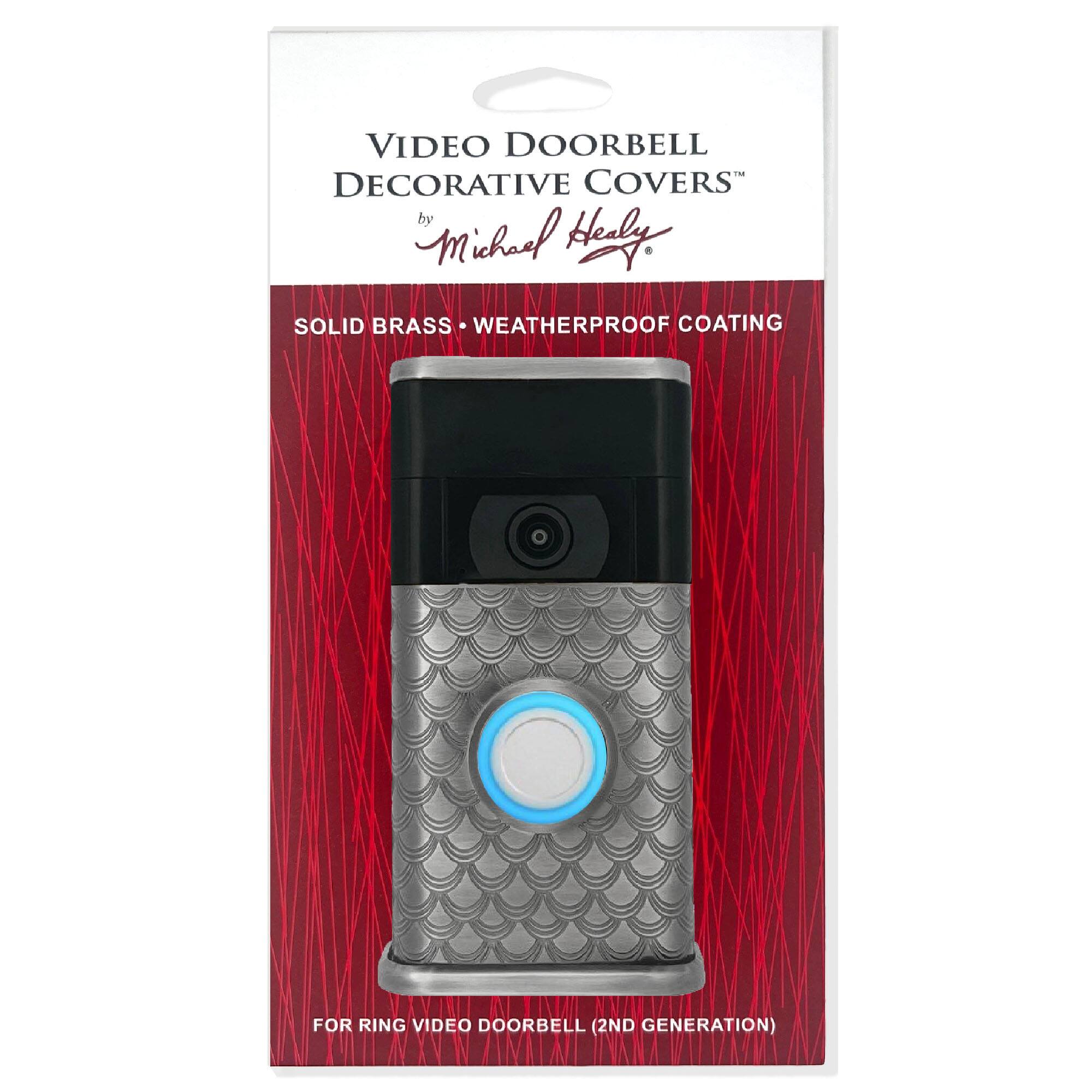VIDEO DOORBELL DECORATIVE COVERS by Michael Herly SOLID BRASS WEATHERPROOF COATING FOR RING VIDEO DOORBELL (2ND GENERATION)