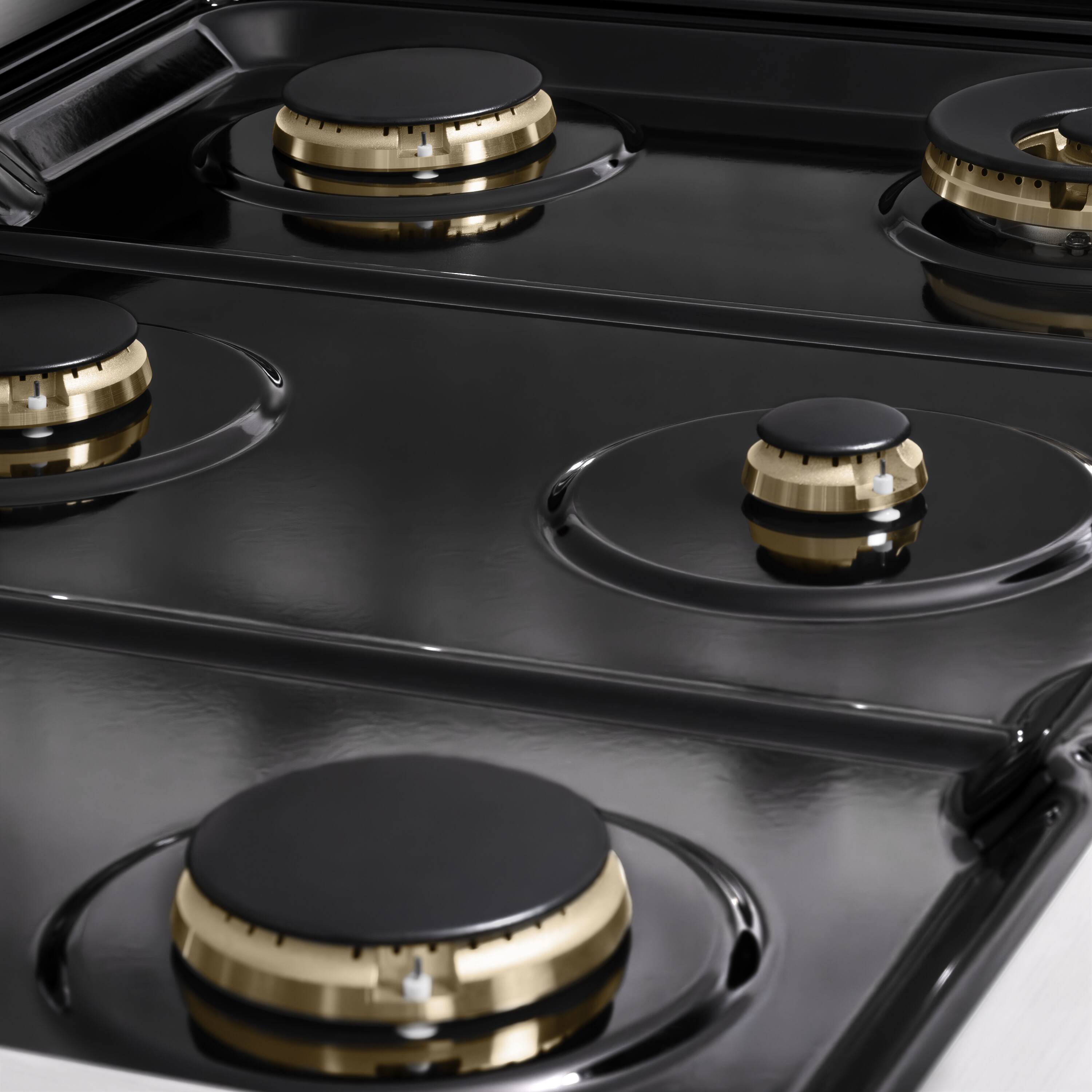 Alt View 12. ZLINE - 36 in. 5.2 cu. ft. Marino Dual Fuel Freestanding Range with 6 Brass Burner Gas Cooktop and Electric Convection Oven - Stainless Steel.