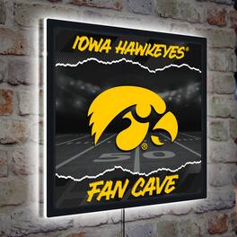 Evergreen Enterprises - Iowa Hawkeyes 23" LED Fan Cave Square-Shaped Lighted Wall Sign - Multicolor