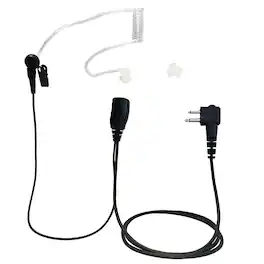 ProMaxPower - 1.5-Wire Acoustic Tube Earpiece with PTT Mic for Motorola 2-Pin Radios - Black