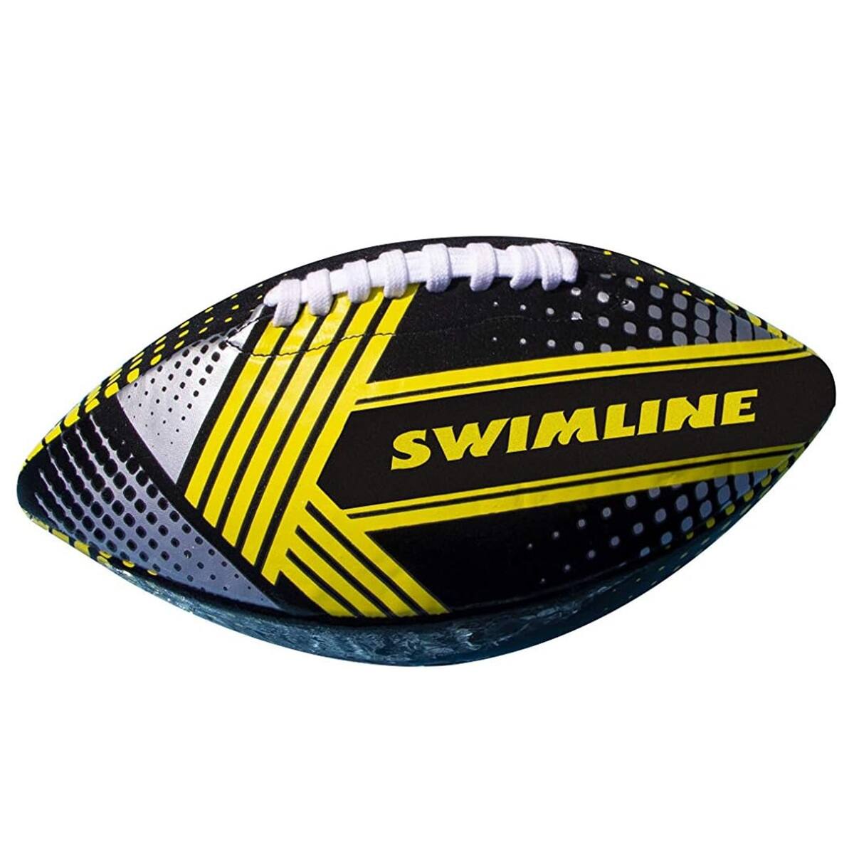 Front. Swimline - Swimming Pool Neoprene Football - 10" - Black and Gray - Black.