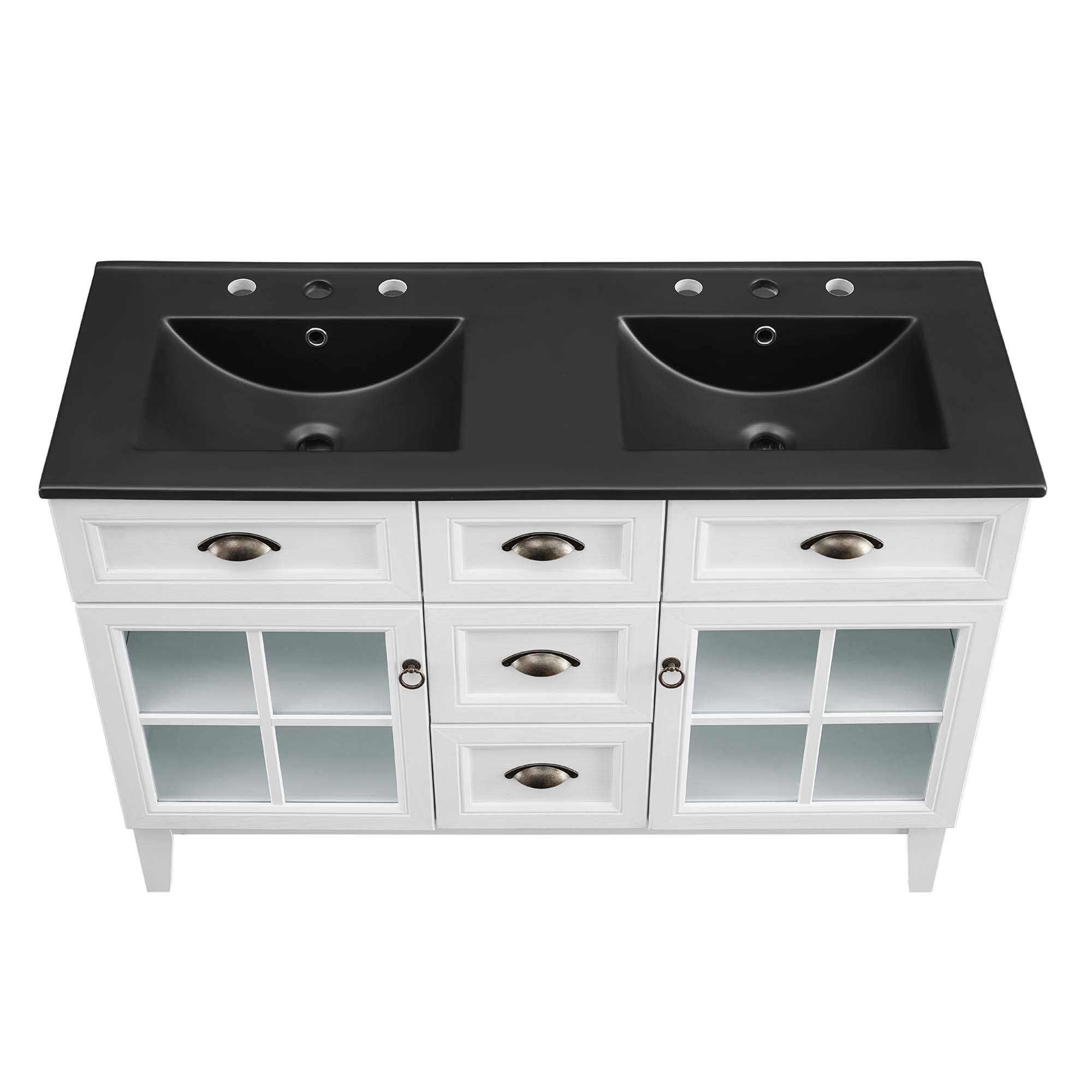 Alt View 7. Modway - Isle Bathroom Vanity Basin Included - White Black.
