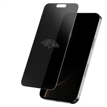 Front. Screen Skinz - Baltimore Ravens iPhone Privacy Glass Screen Protector - 14 Pro Max - Multicolor.